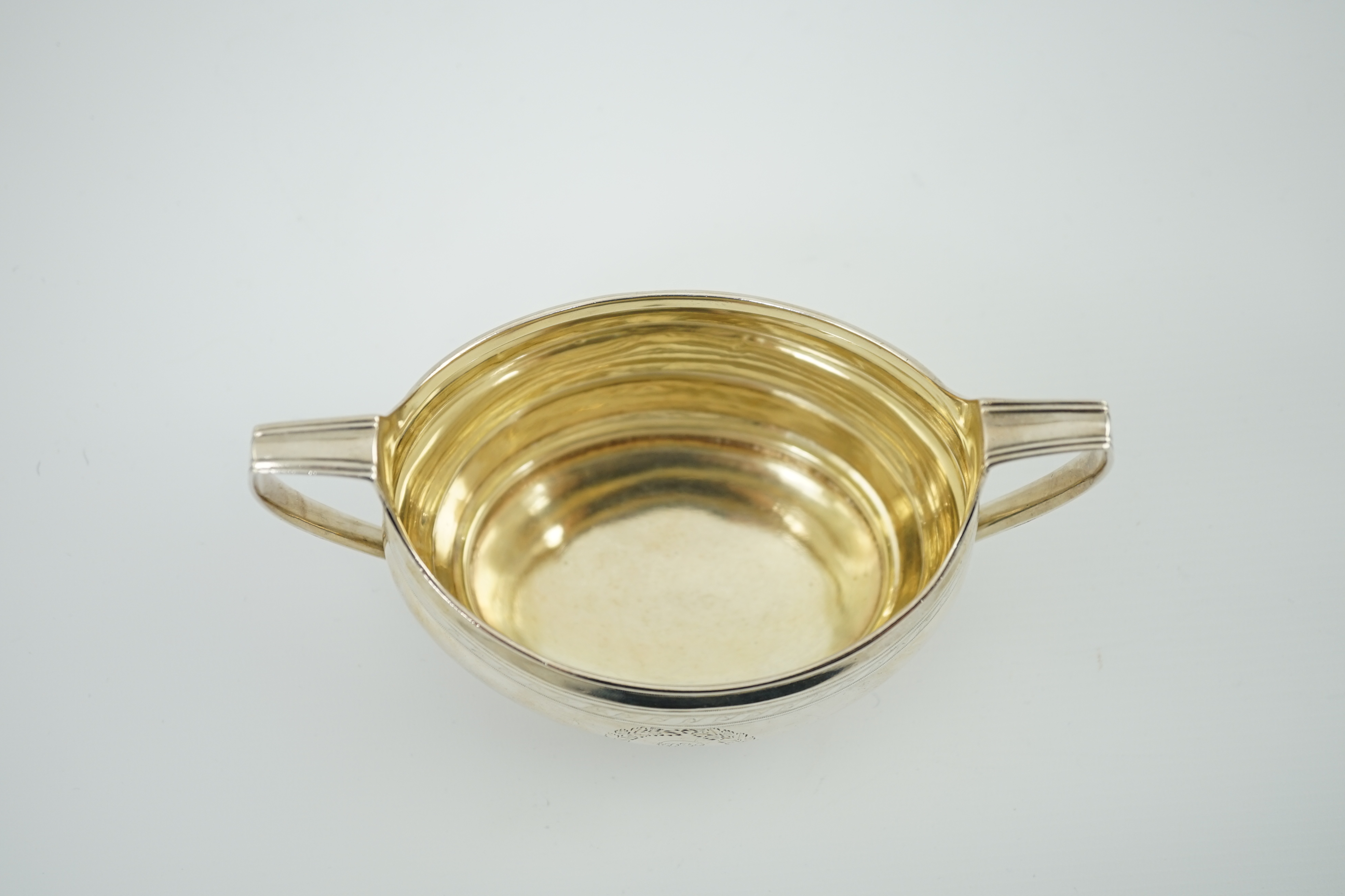 A George III silver oval two-handled sugar bowl, by Robert & David Hennell